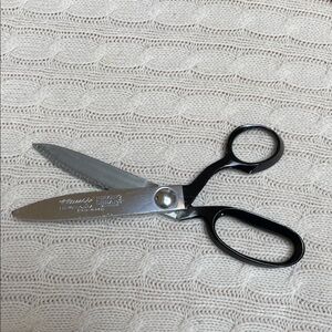 VTG 1940-50s Clauss chrome pinking shears "Made in USA & Pat. pending” mid cent.